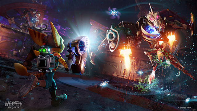 Ratchet and Clank: Rift Apart game sở hữu hệ thống chiến đấu đặc sắc, lai giữa phiêu lưu hành động với bắn súng