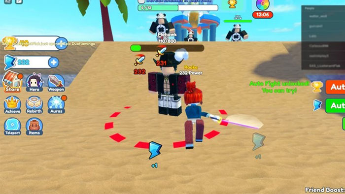Game clicker chủ đề anime trên Roblox - Clicker Fighting Simulator