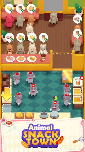 Animal Snack Town cho bạn quản lý một nhà hàng bán đồ ăn nhẹ của động vật