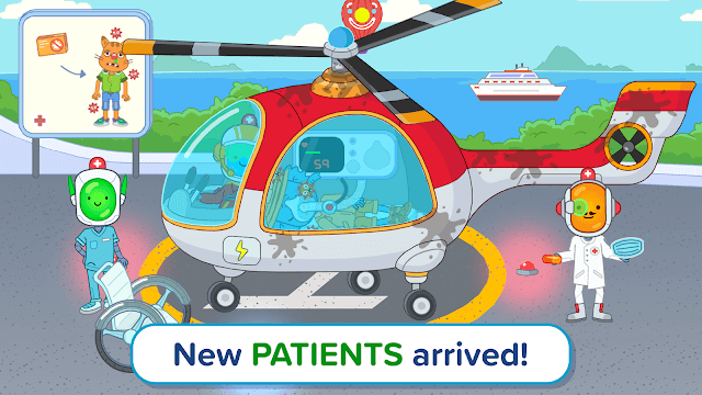 Đón các bệnh nhân mới và điều trị cho họ trong game Pepi Hospital 2: Flu Clinic