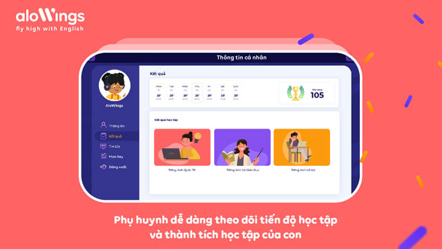 Hỗ trợ phụ huynh dễ dàng theo dõi tiến độ học tập và thành tích
