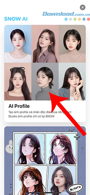 tao anh profile han quoc bang Snow AI 2*419867