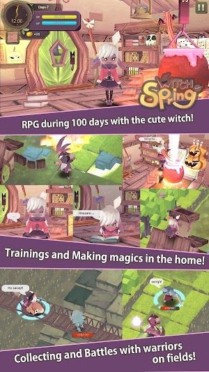Phiêu lưu và tham gia nhiều hoạt động hấp dẫn với phù thủy trẻ trong game Witch Spring