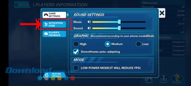Nhấn vào biểu tượng cài đặt
