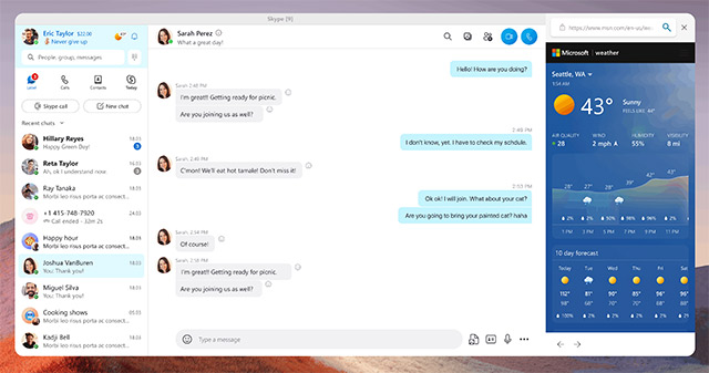 Dễ dàng cập nhật thông tin thời tiết ngay trên Skype 8.99