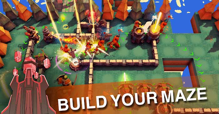 Xây dựng mê cung của bạn trong game Maze Defenders 