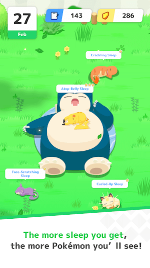 Ngủ để thu thập Pokemon