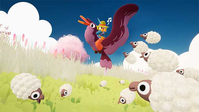 Quản lý đàn cừu bay dễ thương trong game phiêu lưu Flock