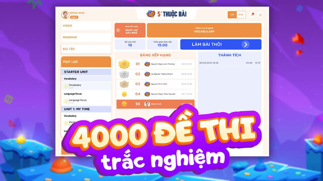 Sở hữu hơn 4000 đề thi trắc nghiệm