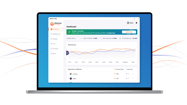 Giao diện phần mềm diệt virus miễn phí Adaware 14