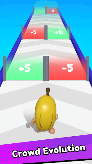 Điều khiển nhân vật chuối mèo của bạn đi qua các cánh cổng trong game Epic Banana Run 