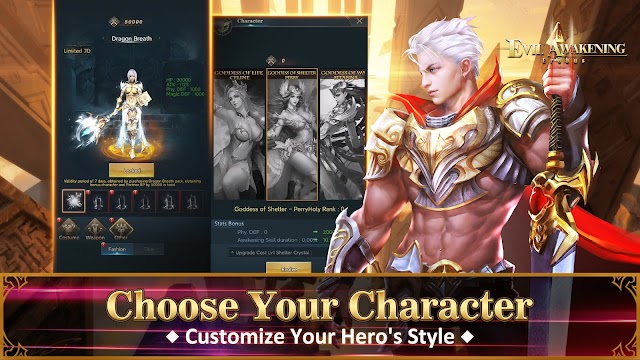 Chọn nhân vật của bạn và tùy chỉnh theo phong cách yêu thích trong game Evil Awakening II : Erebus