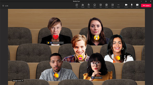 Cải thiện chế độ Together mode để theo dõi trạng thái, hoạt động của những người tham gia cuộc họp Teams