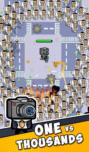 Một mình bạn sinh tồn giữa hàng nghìn quái vật bồn cầu trong game Toilet Skibd Survival IO 