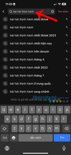 tim kiem bai hat thinh hanh tren TikTok 5*426453