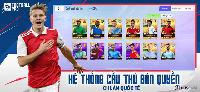 Hệ thống cầu thủ đa dạng, bản quyền chuẩn quốc tế