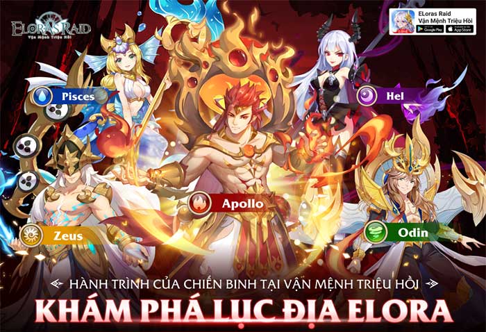 Tham gia cuộc chiến giữa các vị thần, tranh giành quyền lực trên lục địa Elora trong Elora's Raid: Vận Mệnh Triệu Hồi