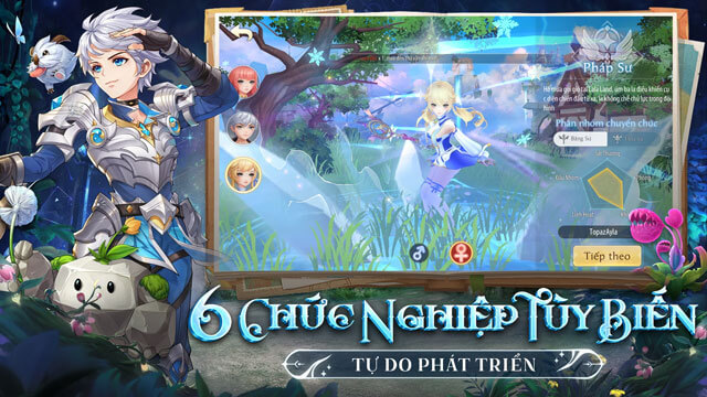 Hệ thống nhân vật với 6 chức nghiệp, tự do phát triển