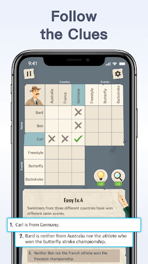 Logic Clue Game cho bạn theo dõi các manh mối và tìm ra sự thật
