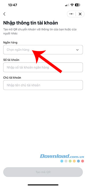 tao ma QR de chuyen khoan tren Zalo 3*427970