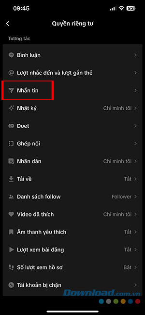 thay doi nguoi nhan tin tren TikTok 4*427930