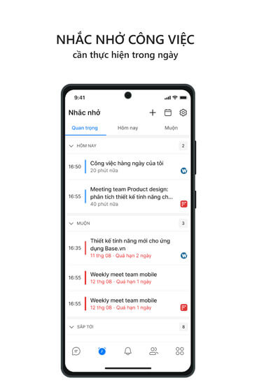 Hỗ trợ nhắc nhở công việc