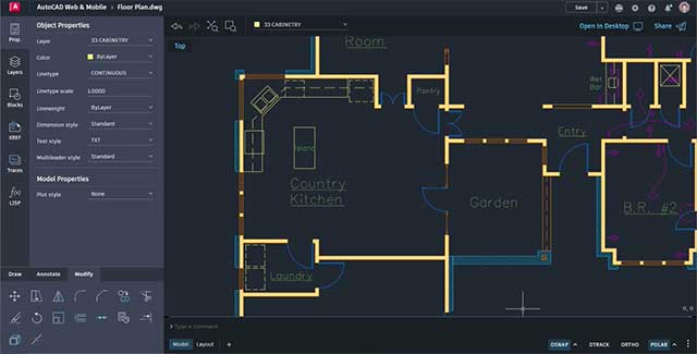 AutoCAD được sử dụng để soạn thảo, thiết kế và mô hình hóa 2D và 3D