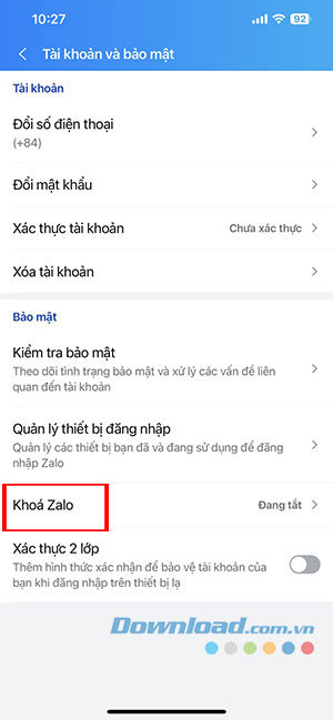 khoa Zalo bang Face ID 3*428587