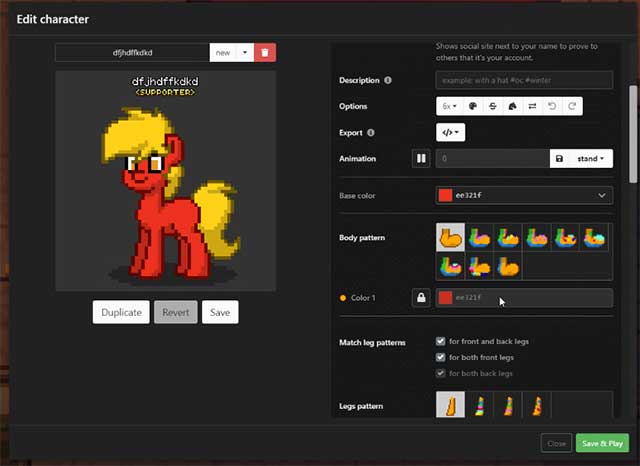 Chỉnh sửa/tạo nhân vật bằng cách nhấn "J" hoặc vào phần cài đặt