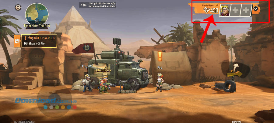 Nhấn vào biểu tượng tài khoản