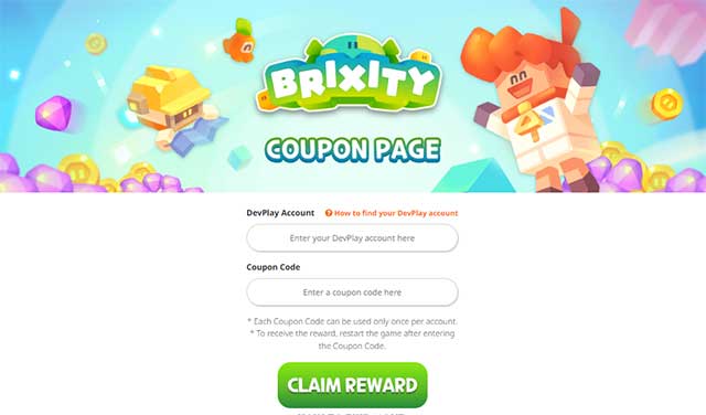 Giao diện trang nhập code Brixity