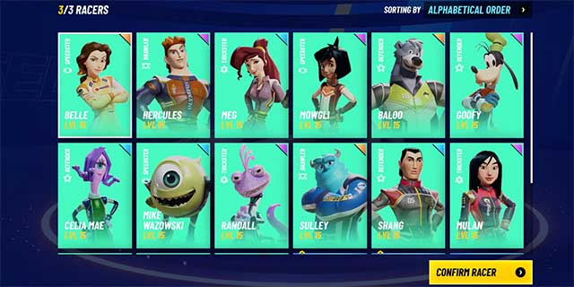 Disney Speedstorm cung cấp một danh sách nhân vật đa dạng
