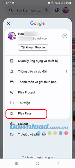 Chọn Play Pass