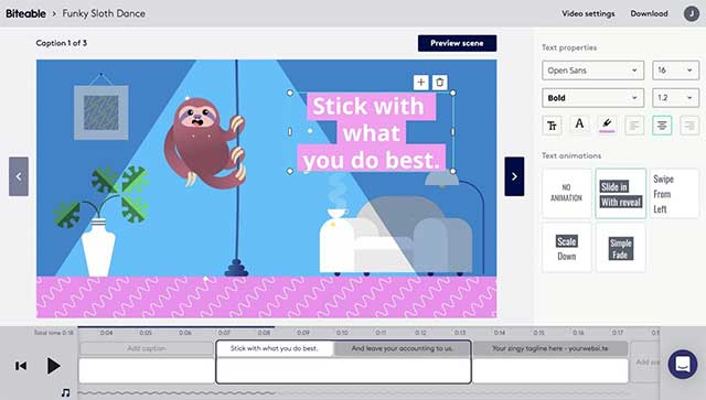 Làm video vô cùng nhanh chóng với các template của Biteable
