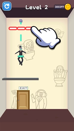 Rescue Toilet Head Cut là game trí tuệ cắt dây thừng cứu người 