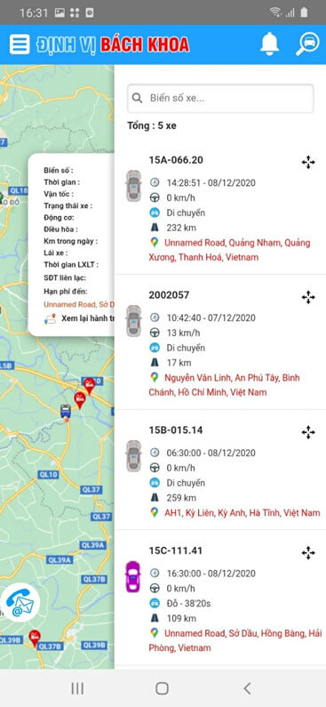 Quản lý đội xe trên Định Vị Bách Khoa
