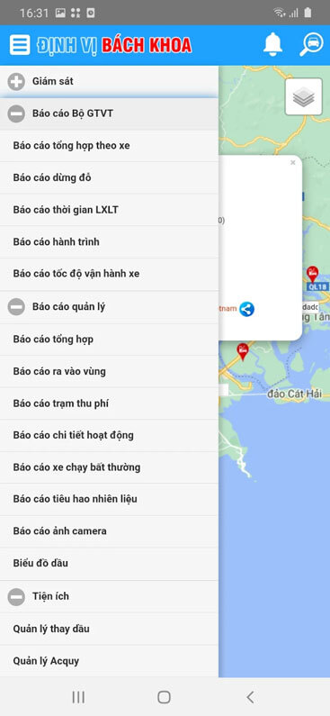 Giám sát xe trên Định Vị Bách Khoa