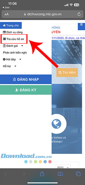 tra cuu tien do xu ly ho so tren Zalo 6*432261