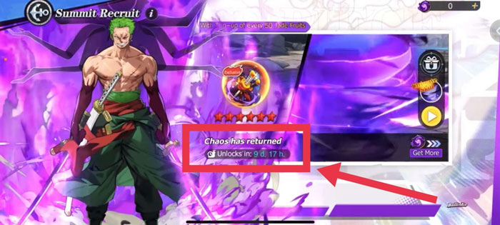 Bạn phải đợi thời gian đếm ngược này kết thúc để mở khóa nhân vật triệu hồi