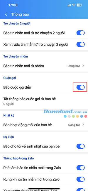tat thong bao cuoc goi Zalo 3*432733