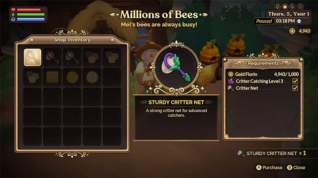 Gặp đúng NPC ở địa điểm cụ thể để lấy công cụ và nâng cấp bằng tiền mặt