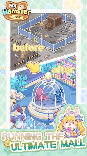 Điều hành một trung tâm mua sắm độc đáo dành cho chuột lang trong game My Hamster Story