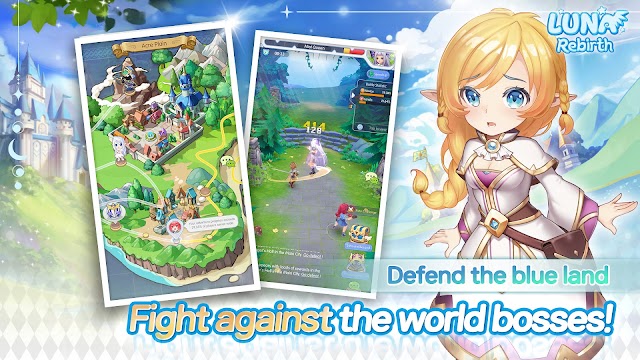 Chiến đấu chống lại các con trùm thế giới mạnh mẽ trong game Luna Rebirth: Floating Island