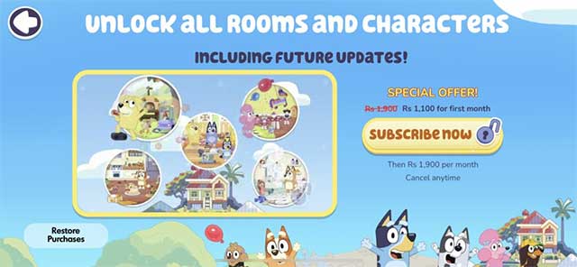 Bạn cần trả một số tiền mỗi tháng để tận hưởng mọi thứ mà Bluey cung cấp