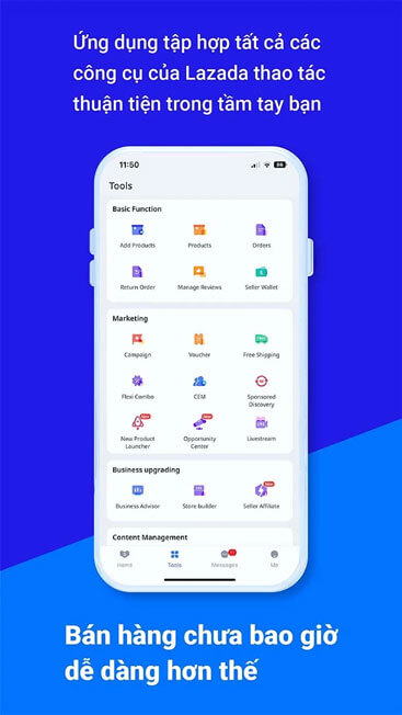 Nhiều công cụ hỗ trợ bán hàng