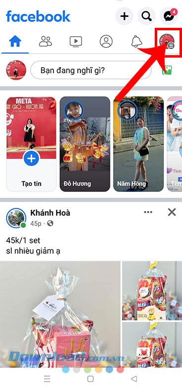 Ấn vào biểu tượng ba dấu gạch ngang