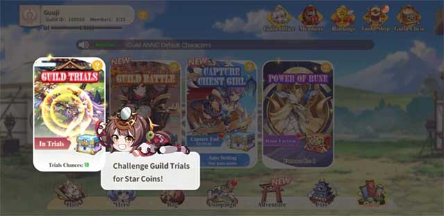 Đừng quên tham gia một bang hội trong Girl Wars