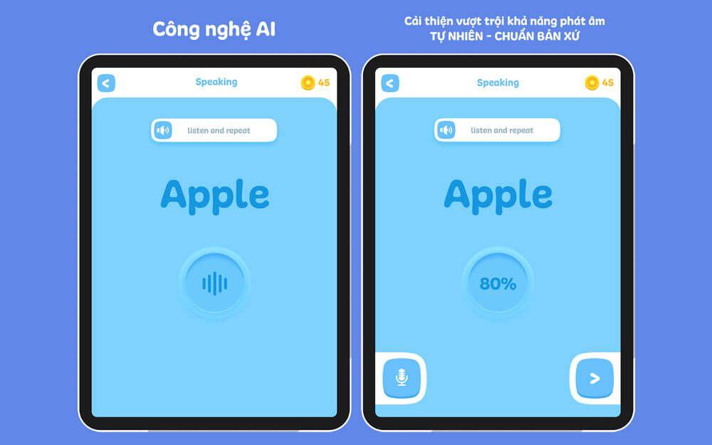 Công nghệ KidsUP AI tự động đánh giá, phân tích, sửa lỗi phát âm 