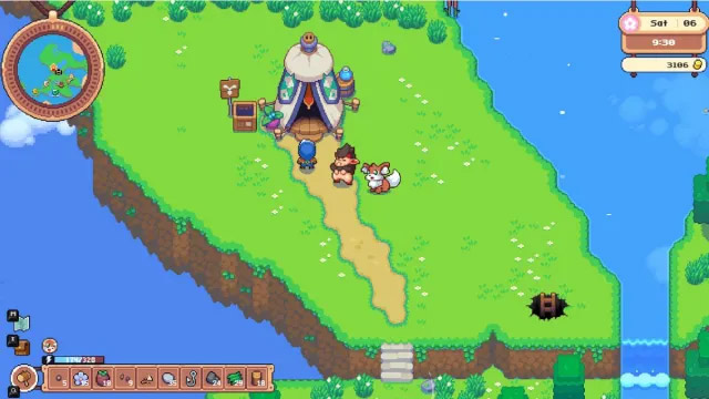 Chọn 1 khu đất trống, dọn dẹp và dựng lều để bắt đầu cuộc sống mới trong Moon Stone Island