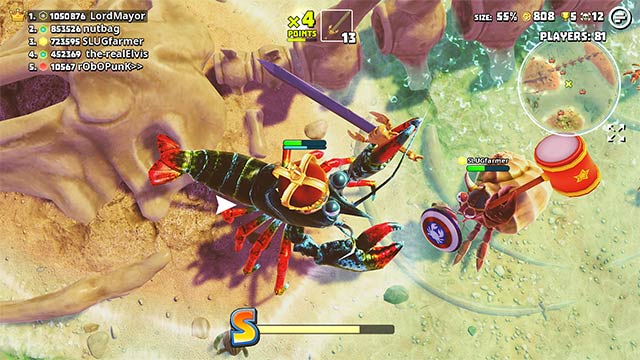 Kiếm ngọc trai thông qua phần thưởng thăng hạng trong King of Crabs